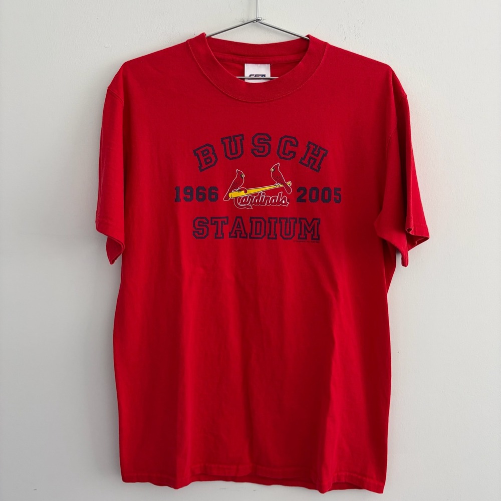 CSA Busch Stadium 1966-2005 St Louis Cardinals Red Graphic T-Shirt Mens Medium